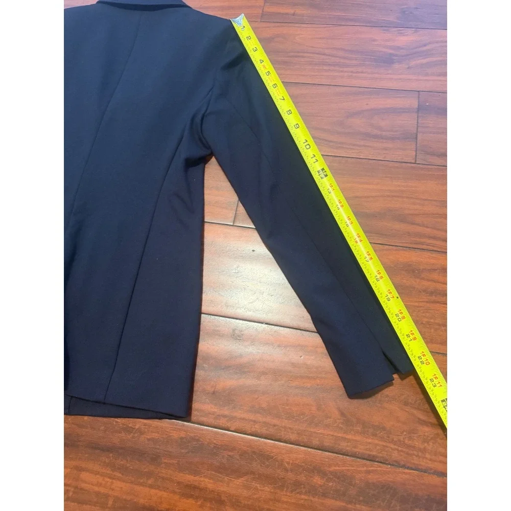 Bar III Womens Navy Blue 2 Piece Pant Suit Blazer and Tie Waist Trousers Set XS